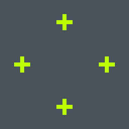4 crosshairs Valorant crosshair — cross with outer lines, custom color #BBFF00