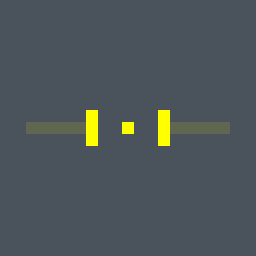 ca Valorant crosshair — cross with outer lines and a center dot, yellow