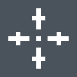 Church crosses Valorant crosshair — cross with outer lines and a center dot, white