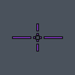 Corvin Valorant crosshair — cross with outer lines and a center dot, custom color #A836FF