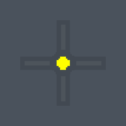 # cross Valorant crosshair — cross with outer lines and a center dot, yellow