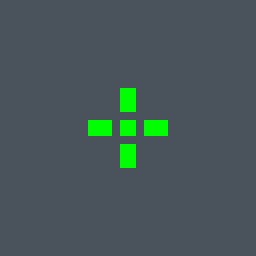 Dimasick Valorant crosshair — cross with a center dot, green