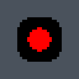 Exclamation Valorant crosshair — cross with outer lines and a center dot, red