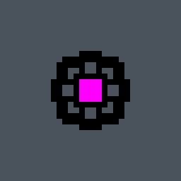 Flower 1 Valorant crosshair — cross with outer lines and a center dot, pink