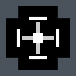 funny Valorant crosshair — cross with outer lines and a center dot, white