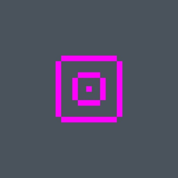 Instagram Valorant crosshair — cross with outer lines and a center dot, pink