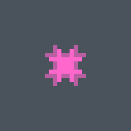 lovely Valorant crosshair — cross with outer lines and a center dot, custom color #FF67CD