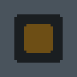 Minecraft chest Valorant crosshair — cross with a center dot, custom color #8A5E14
