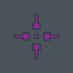 Plungers Valorant crosshair — cross with outer lines and a center dot, pink