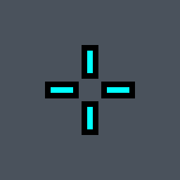 Seb Valorant crosshair — classic cross, cyan