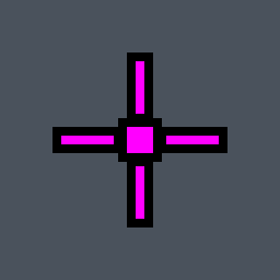 tktk Valorant crosshair — cross with a center dot, pink