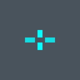 valo Valorant crosshair — cross with outer lines, cyan